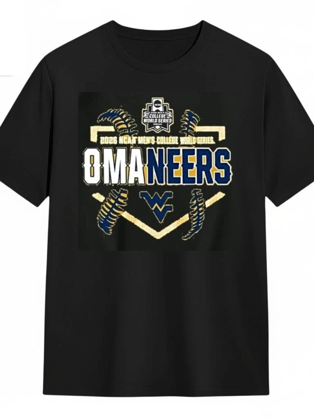 West Virginia Baseball 2026 College World Series Omaneers Base Bound T Shirts
